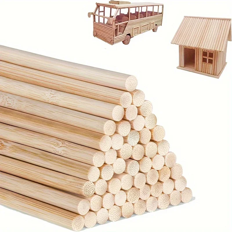 Palitos de Madera sin Acabado de 35 cm, Palitos de Bambú Multiusos para Palitos de Pastel, Manualidades, Modelismo, Barbacoa