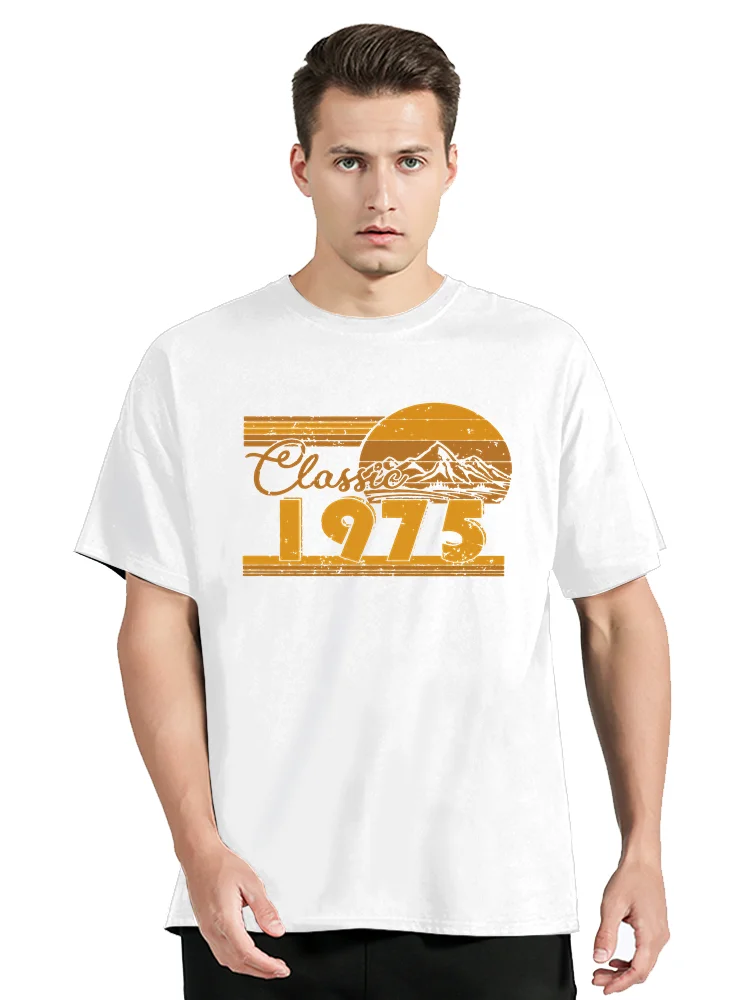 Birthday Classic 1975 Awesome TShirt Youth Urban T-Shirt Men Homme Low Price Branded Vintage Tee T Shirt Clothing