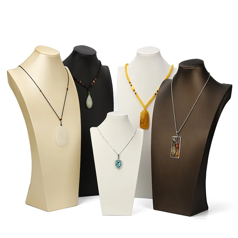 Brushed Leather Necklace Shelf Jewelry Display Table High-end Portrait Neck Model Jewelry Display Props