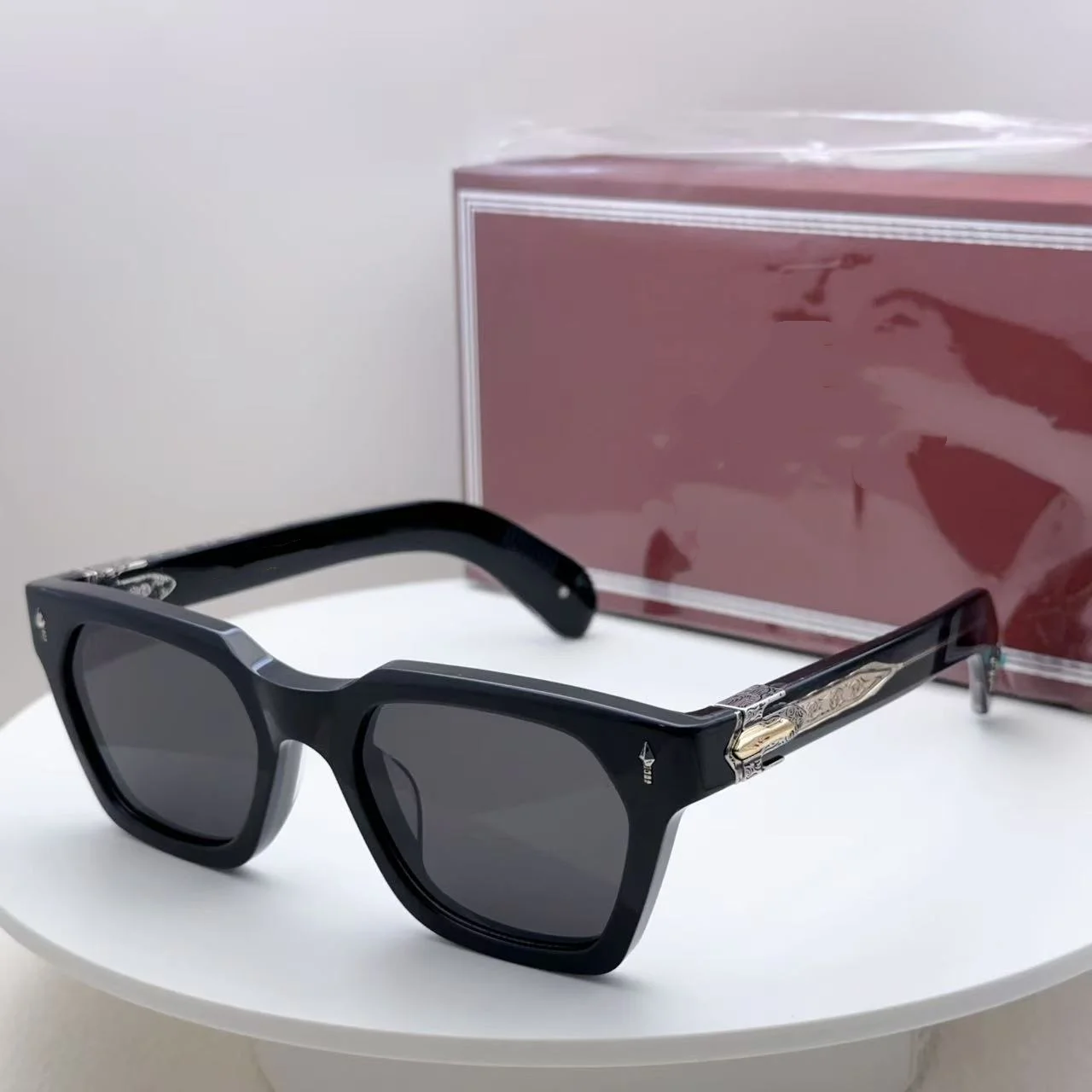 

Высококачественные мужские солнцезащитные очки STERETT Retro прямоугольной формы с коробкой