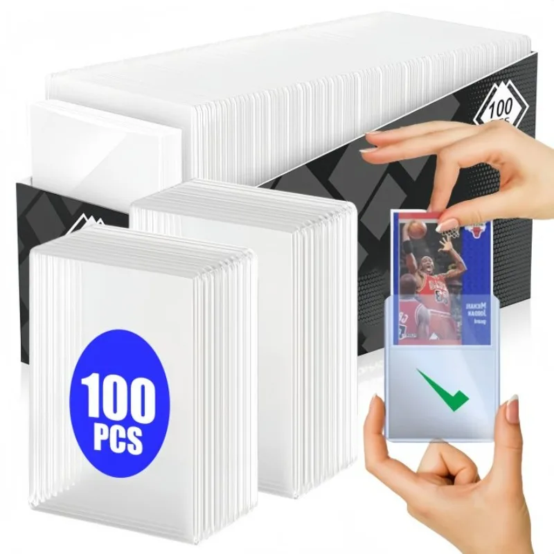 Trading Card Sleeves Hard Plastic Protectors Soft Sleeves with Protective Film Anti-scratch Card Holder for Idol Photo Game 35PT