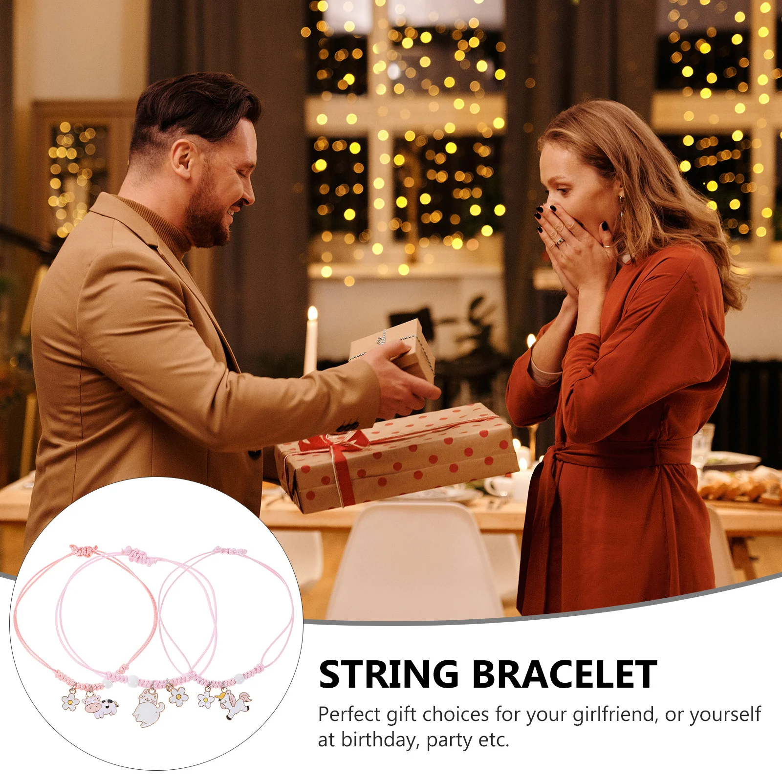 

3Pcs Unicorn String Braided Bracelets Lovely Pendant Rope Wristbands for Daily Travel Gift Women Hand Chain Wrist