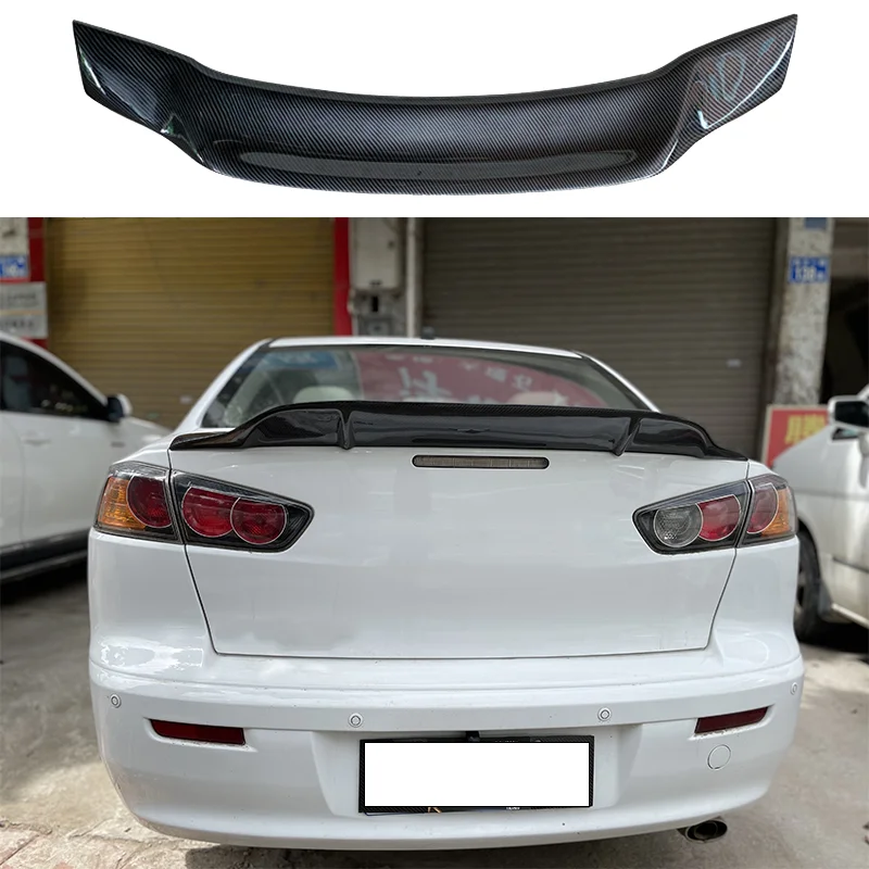 Asa traseira do carro para Mitsubishi Lancer, spoiler EVO, material de fibra de carbono 100% real, cor primer, 2010-2016