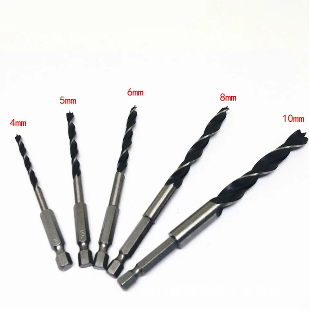 5Pcs High Speed Steel Woodworking Drill Bit Set Spiral Flute Durable Drill Bits for Metal Alloy Casting Iron Plastic