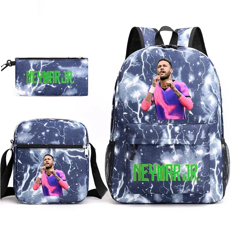 Sn88 Neymar Avatar print student backpack pencil bag shoulder 3-piece casual school set * #2 @ 5