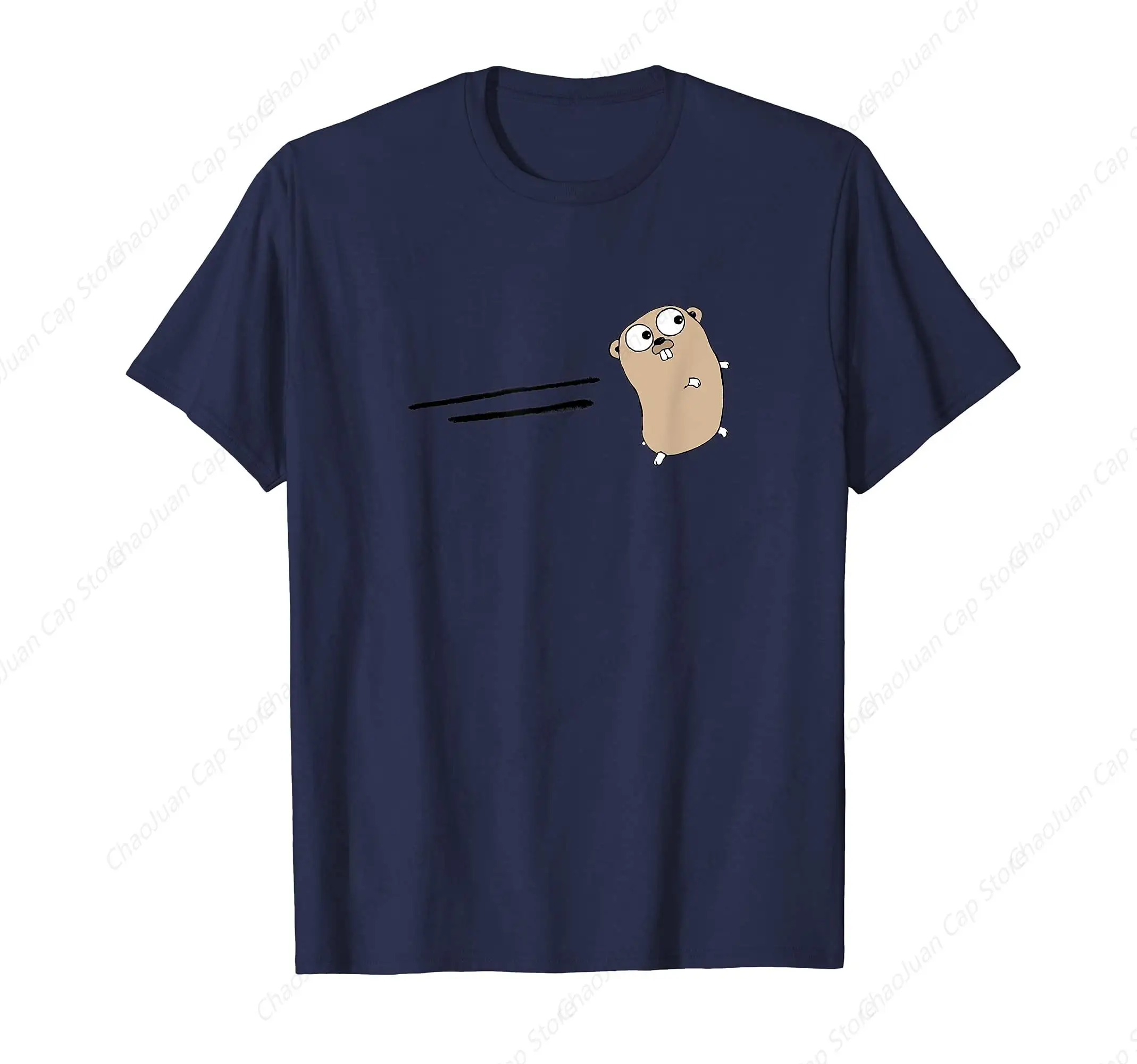 Golang Gopher Unicorn Classic T-Shirt For Men Printing Top T-Shirts Casual Hip Hop