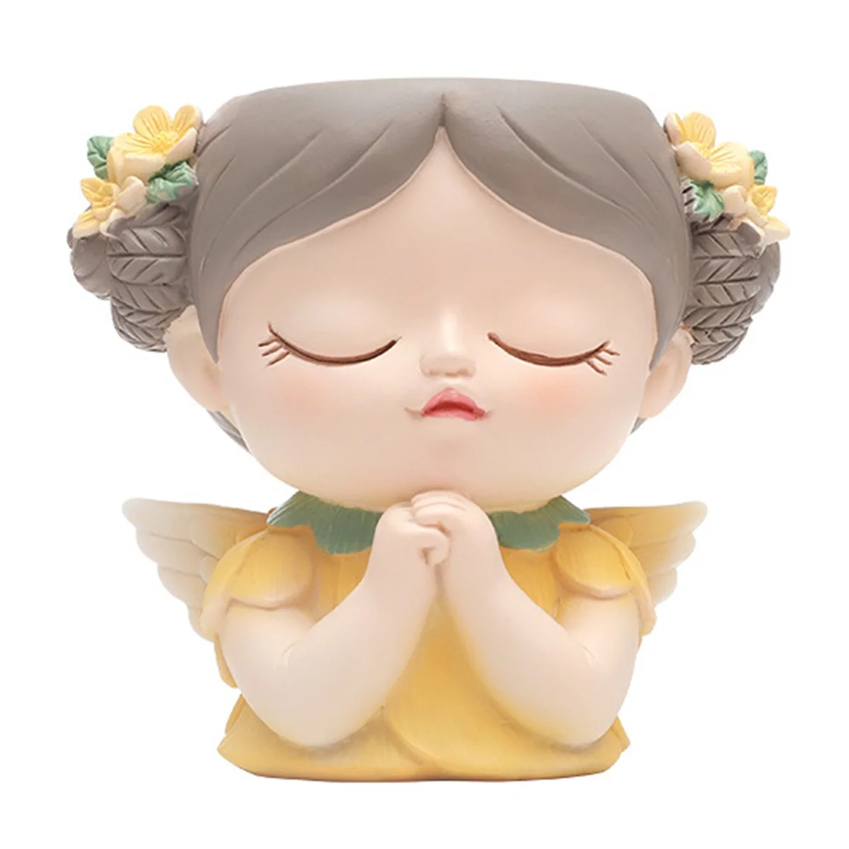 

BABQ Silicone Mold Flower Fairy Prayer Flower Pot Resin Gypsum Crystal Dropping Glue Tool DIY Handmade Crafts Yellow