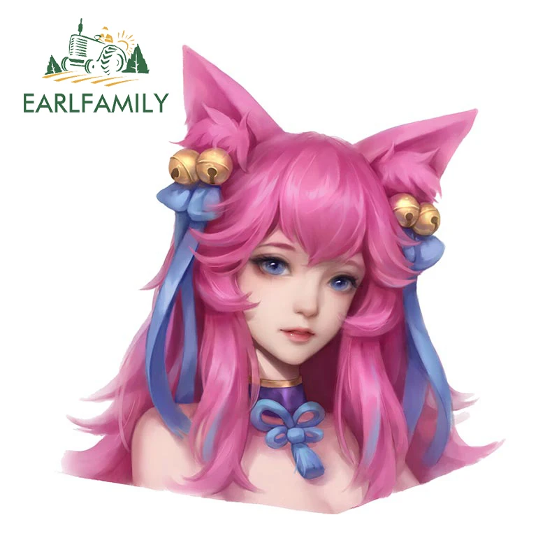 EARLFAMILY 13cm x 12.5cm for Ahri League Of Legends Car Sticker Fashionable Decal Creative Waterproof Funny Car Door Protector