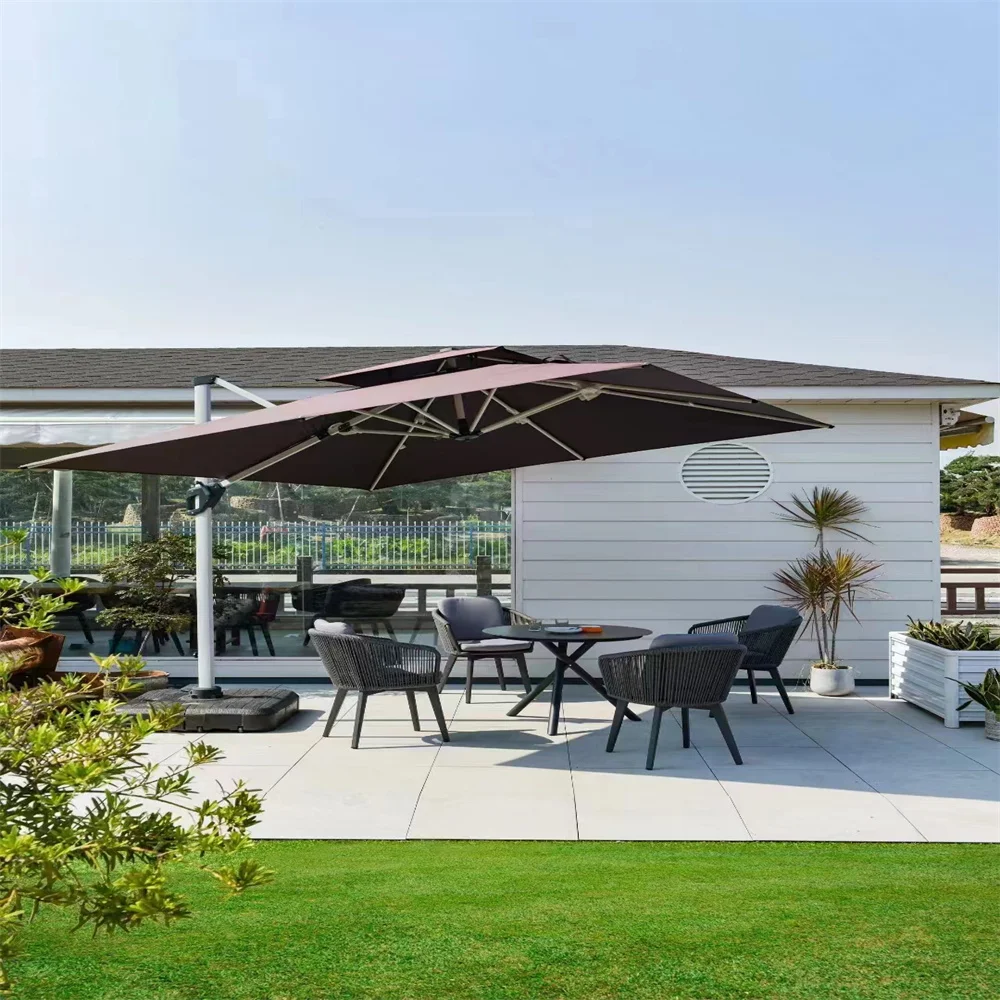 Basen na plaży parasol ogrodowy parasol słoneczny na zewnątrz do restauracji wodoodporne poliestrowe trwałe meble ogrodowe