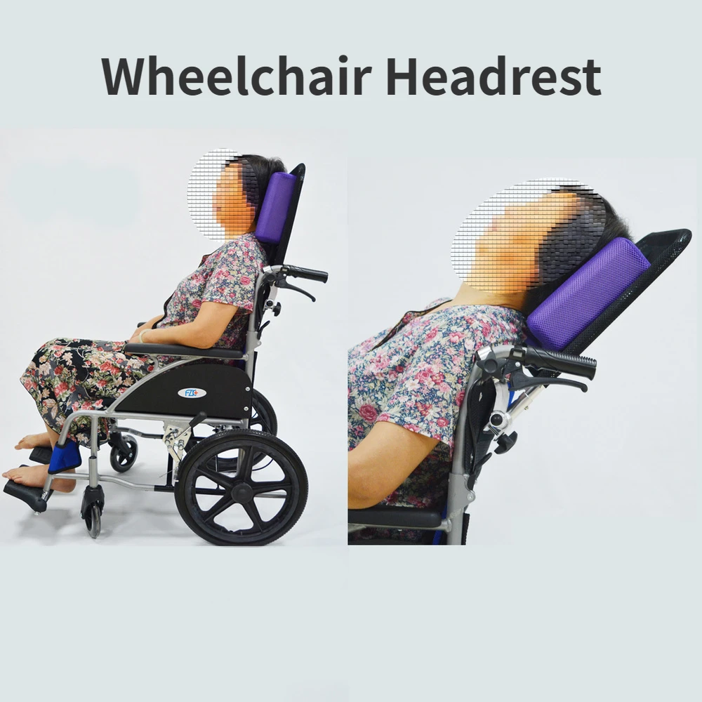 1Pcs Adjustable Wheelchair Headrest Breathable Universal Wheelchair Accessories Neck Pillow Aluminum alloy Elderly Disabled Care