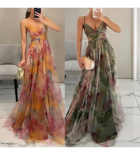 Primavera y novedad de verano, vestido camisola estampado de malla INS, vestido de fiesta informal para vacaciones, falda, vestido argent para mujer