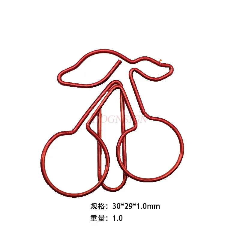 12pcs Colorful Cherry Paper Clips Creative Cartoon Paper Clips Plant Paper Clips