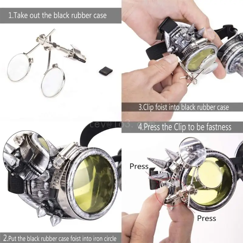 แว่นตา Steampunk สำหรับ Raves Party Raves แว่นตาเทศกาลฮาโลวีน Raves Goggles Vintage Gothic แว่นตา