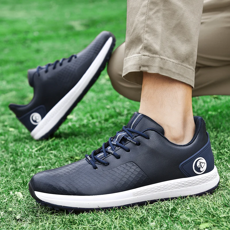 Professional Golf Shoes Men's Outdoor Fitness Golf Shoes White Blue Golf Shoes Large Size 39-48 Golf Track and Field Shoes