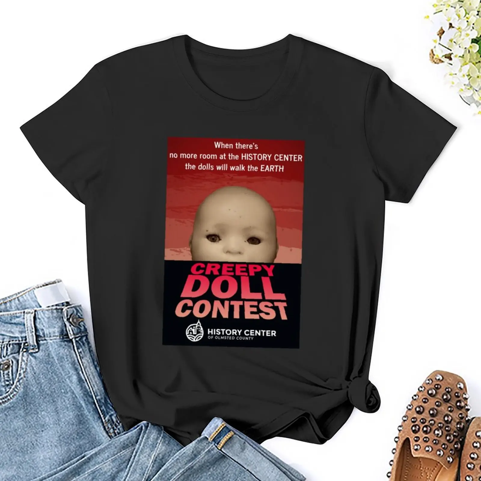 Creepy Doll Cocktail Party 2022 - Rosie T-Shirt summer tops korean fashion t shirts for Womens