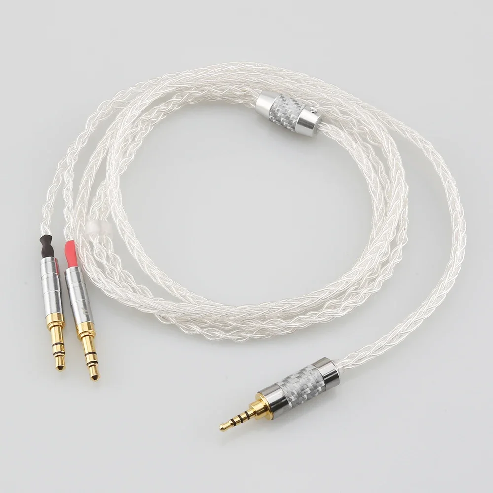 

New 99% Pure Silver 8 Core Headphone Cable For Denon AH-D600 D7100 Hifiman HE1000se HE6se he400i he400se arya