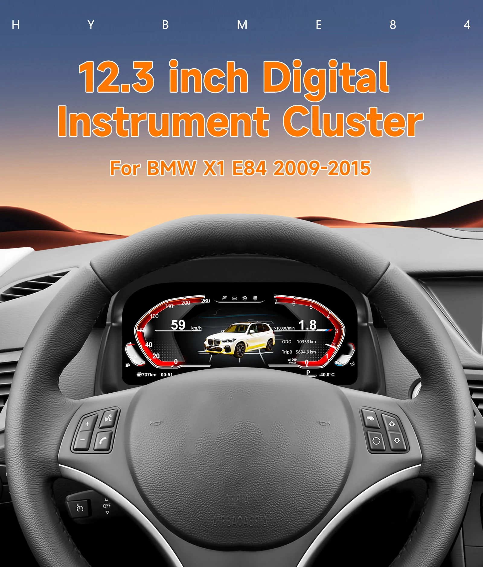 Digital Dashboard For BMW X1 E84 2009 2010 2011 2012 2013 2014 2015 Instrument Cluster Cockpit Speedometer Panel 1920*720 Screen