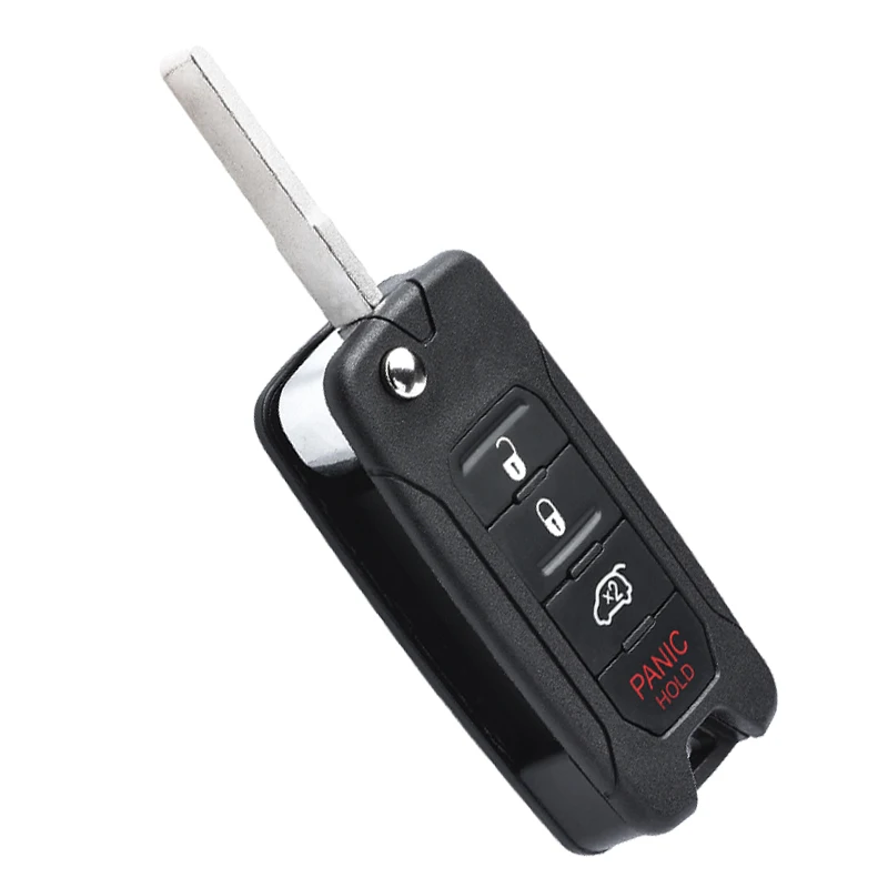 KEYECU 2ADFTF15AM433TX FSK 433MHz MQB48 Chip Folding Flip Remote Key Fob for Jeep Renegade for Fiat 500X 2016-2020