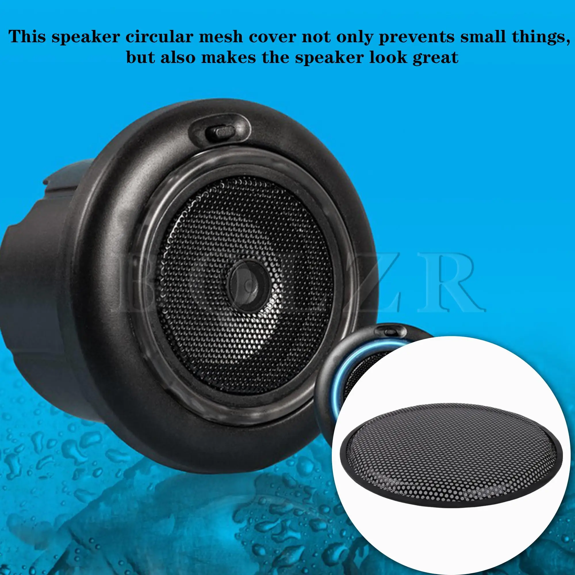 BQLZR-Capas Redondas Pretas para Grill para Home Theater, RV e Marine, 2PCs, 8 in