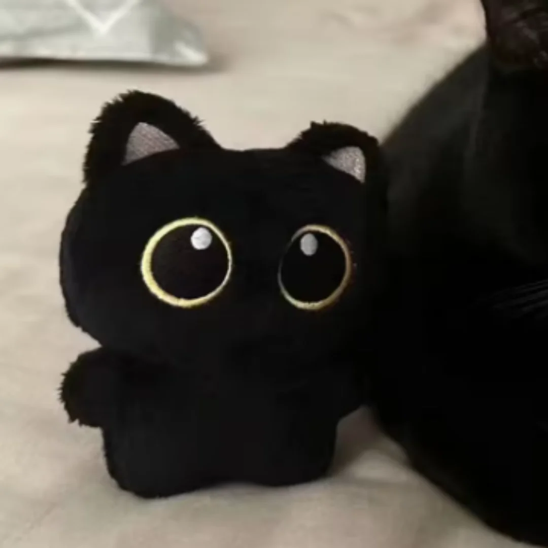 جديد لطيف القط الأسود ألعاب من نسيج مخملي دمية قلادة صغيرة محبوب وسادة وسادة Ins القط الأسود ألعاب من نسيج مخملي دمية لصبي فتاة هدايا عيد ميلاد