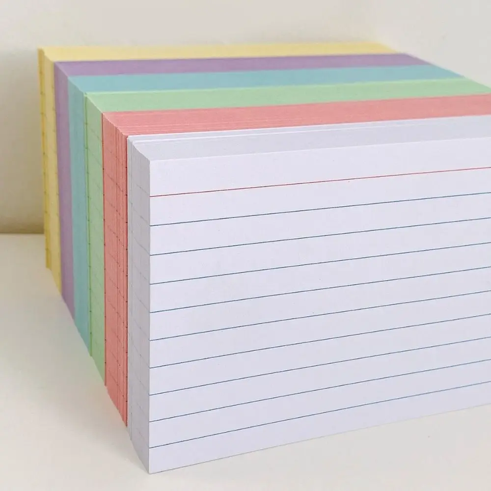Creative DIY Index Cards Horizontal Line Colorful Learning Flashcards Pocket Paper Gift