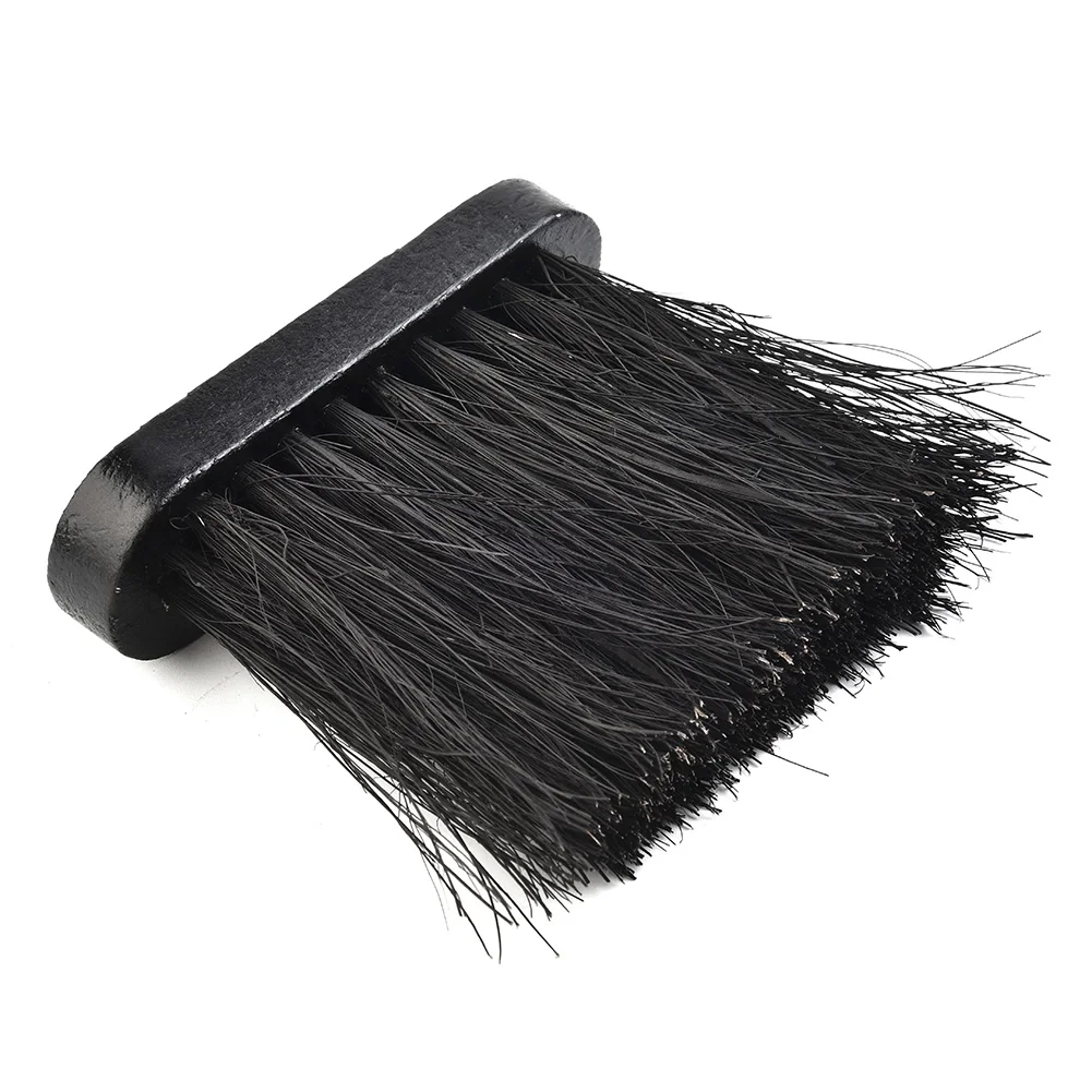 Round Shape Brush Head Fireplace Fire Hearth Fireside Brush, Wooden Handle, Essential Tool for Thorough Fireplace Cleaning