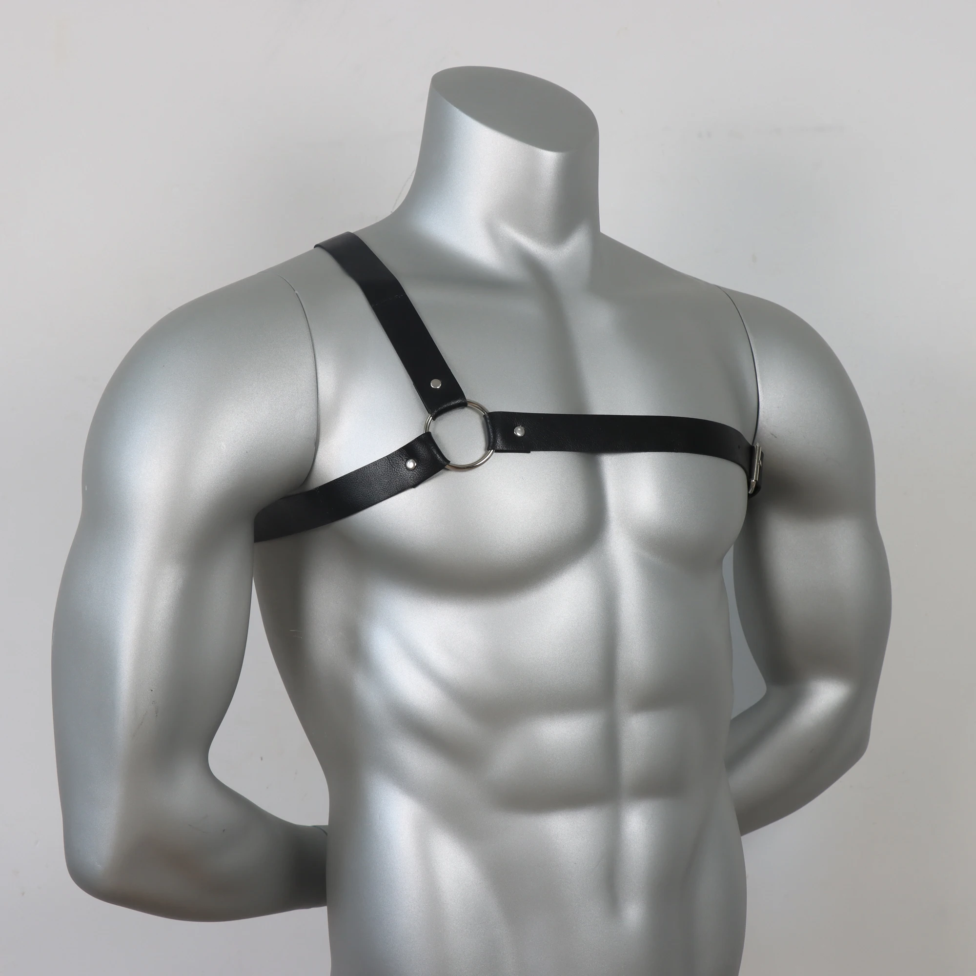 Fashion Male Chest Harness Sexy Man Lingerie Adjustable Leather Body Bondage Belt Strap Punk Club Costume Clothing Accessories