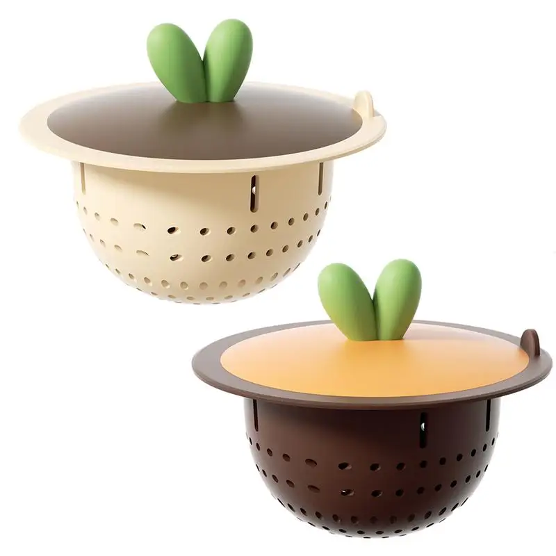 Kitchen Drain Strainer Portable Cartoon Garbage Residuee Filter Reuseable Anti-clogging Drain Filter Kitchen Sink Hair Catcher