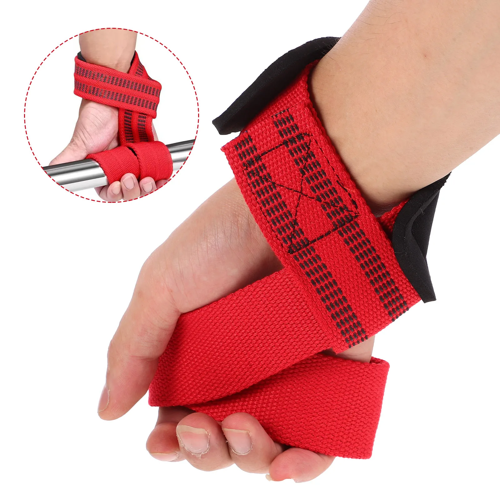 

2Pcs Anti-Slip Fitness Wrist Strap Grip Protector Training Wrap Weightlifting Support for Gym Workout Deadlift