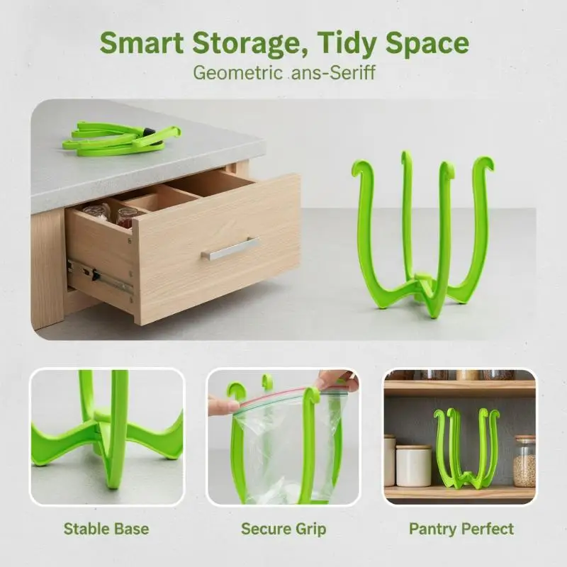 Space‑Saving Vertical Plastic Bag Storage Holder 1pc Heavy‑Duty With Sturdy Base Organizer for Kitchen Pantry Garage Household