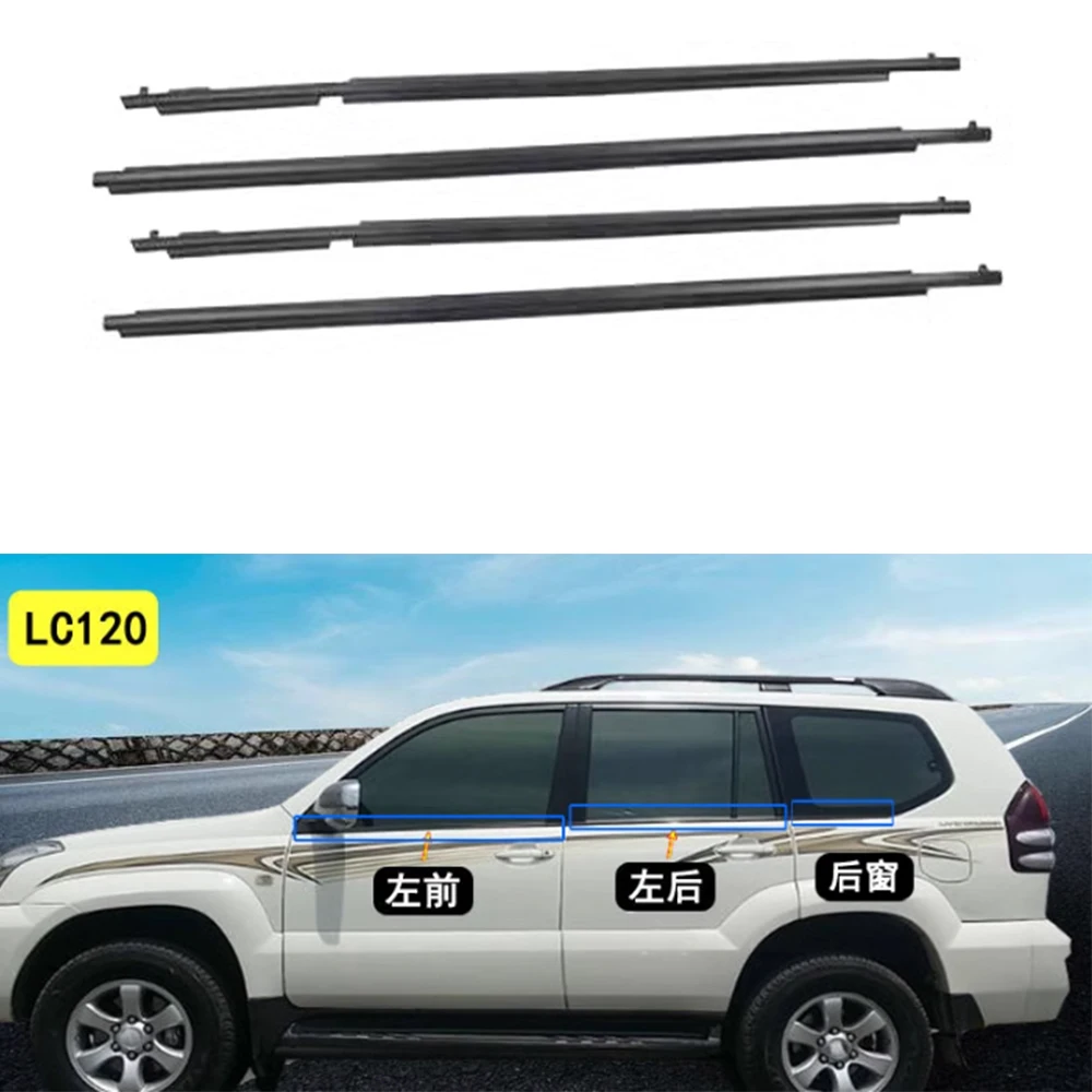 

4Pcs For Toyota Prado LC120 2003-2009 LC150 2010-2019 75711-60061 75712-60061 Car Window Moulding Trim Weatherstrip Seal Belt