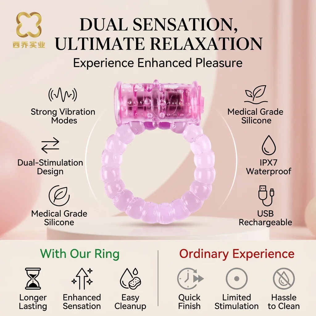 Lasting Cock Rings Vibrator Delay Premature Ejaculation Lock Fine Sex Toys Product For Men Dildo Extender Beads Adult Massage - view 6