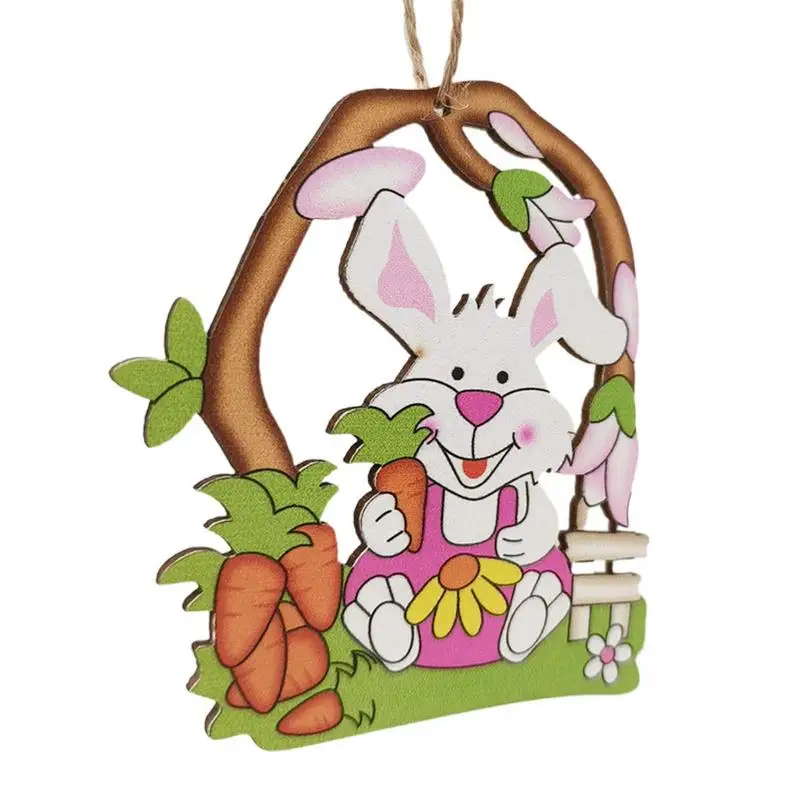 ไม้อีสเตอร์ไข่ Happy Easter ของตกแต่งงานปาร์ตี้สำหรับ Home สีสัน Bunny ไข่แขวนเครื่องประดับ DIY Craft เด็กของขวัญของเล่น