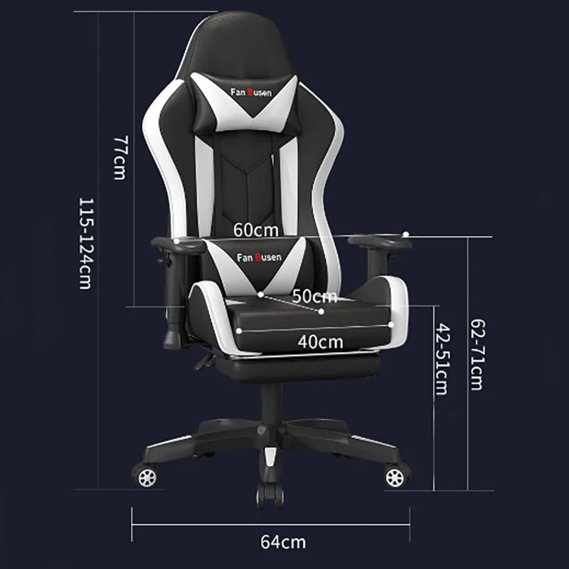 Decoration Trendy Office Chair Ergonomic Simplicity Black High-end Gaming Chair Comfy Lumbar Neck Pillow Chaise Home Furniture