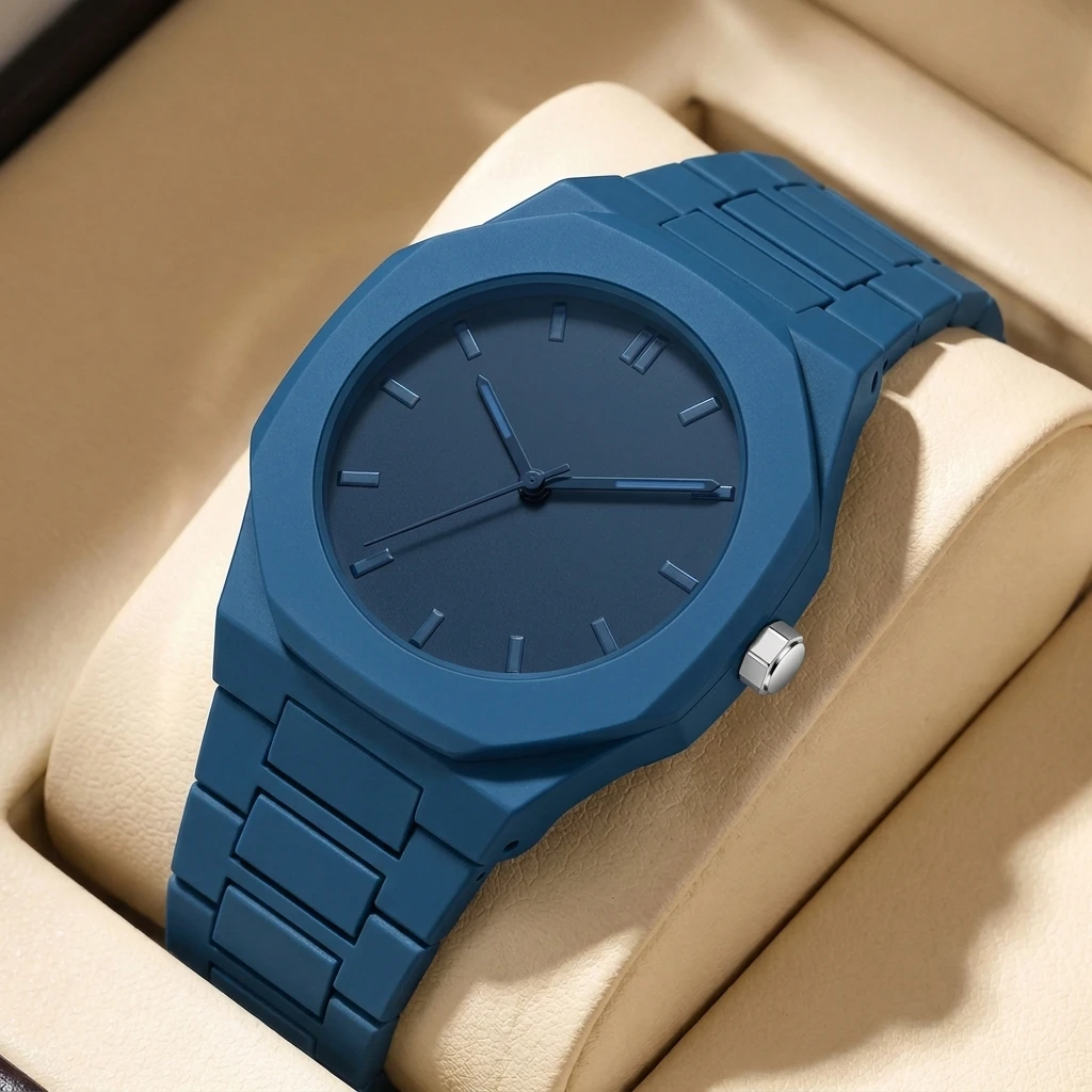 1Pcs Women's Blue Dial Silicone Strap Vintage Fashion Classic Fashion Details Quartz Watch For Business Party Holiday