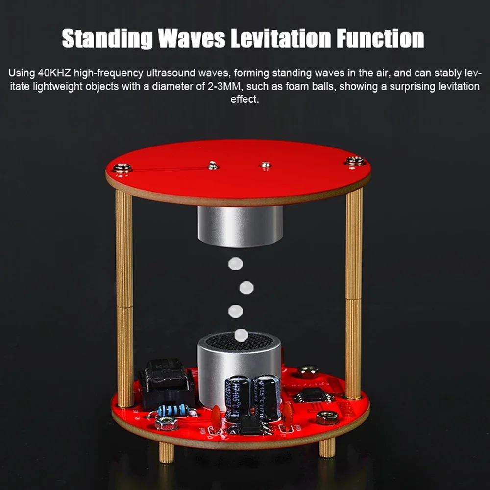 DIY Acoustic Levitation Device Ultrasound Waves Levitating Controller Electronic Circuit Board Welding Practice Set Loose Parts