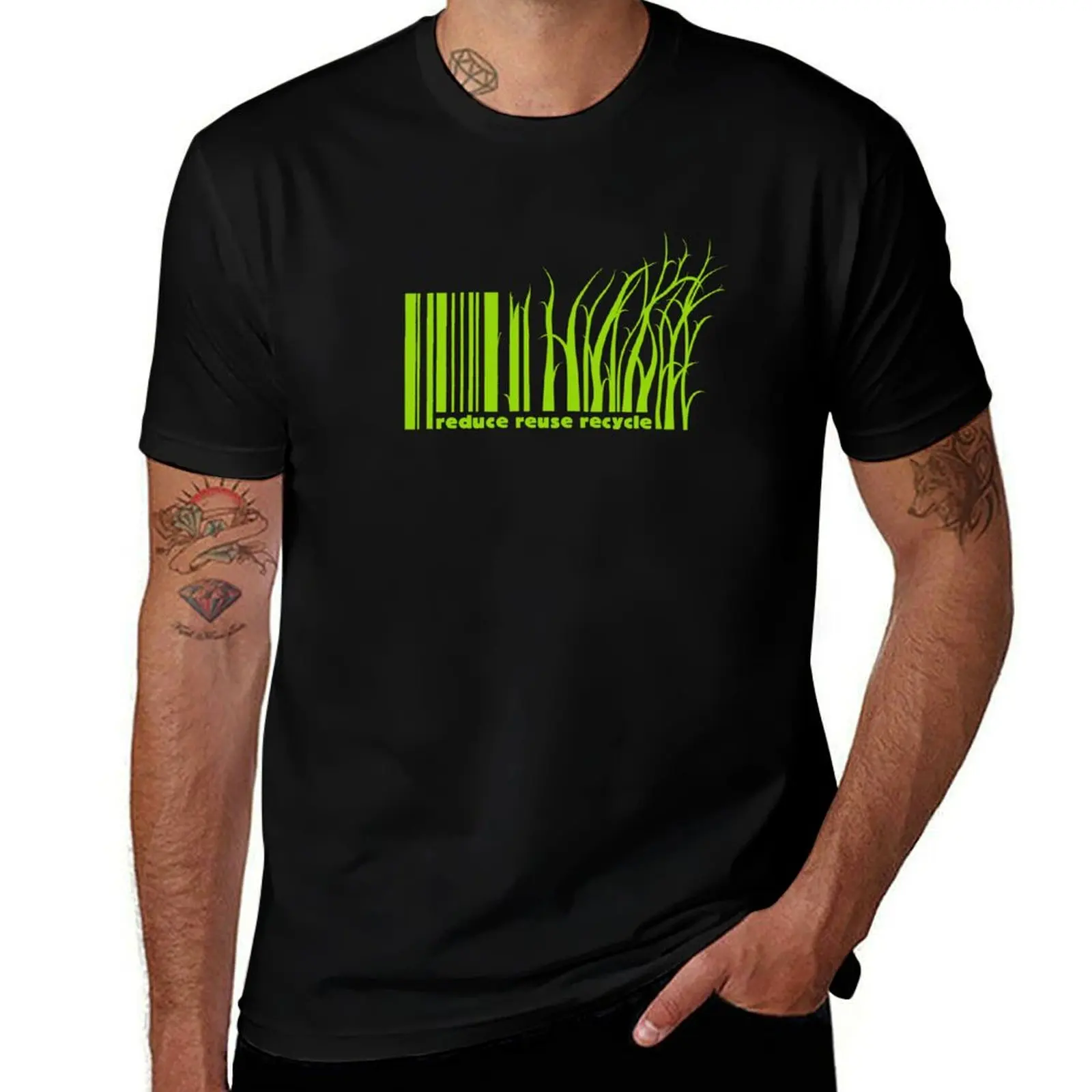 Reduce reuse recycle T-Shirt Sports Casual Short Sleeve Cotton Tee T-Shirt