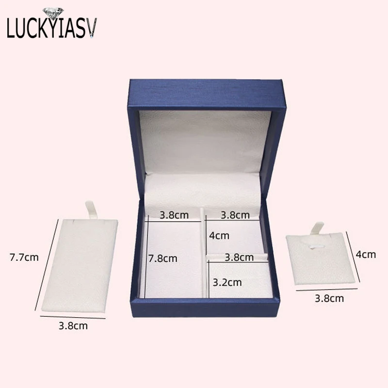 PU Leather Jewelry Packing Box Ring Earrings Necklace Bracelet Jewellery Display Storage Case For Wedding Engagement