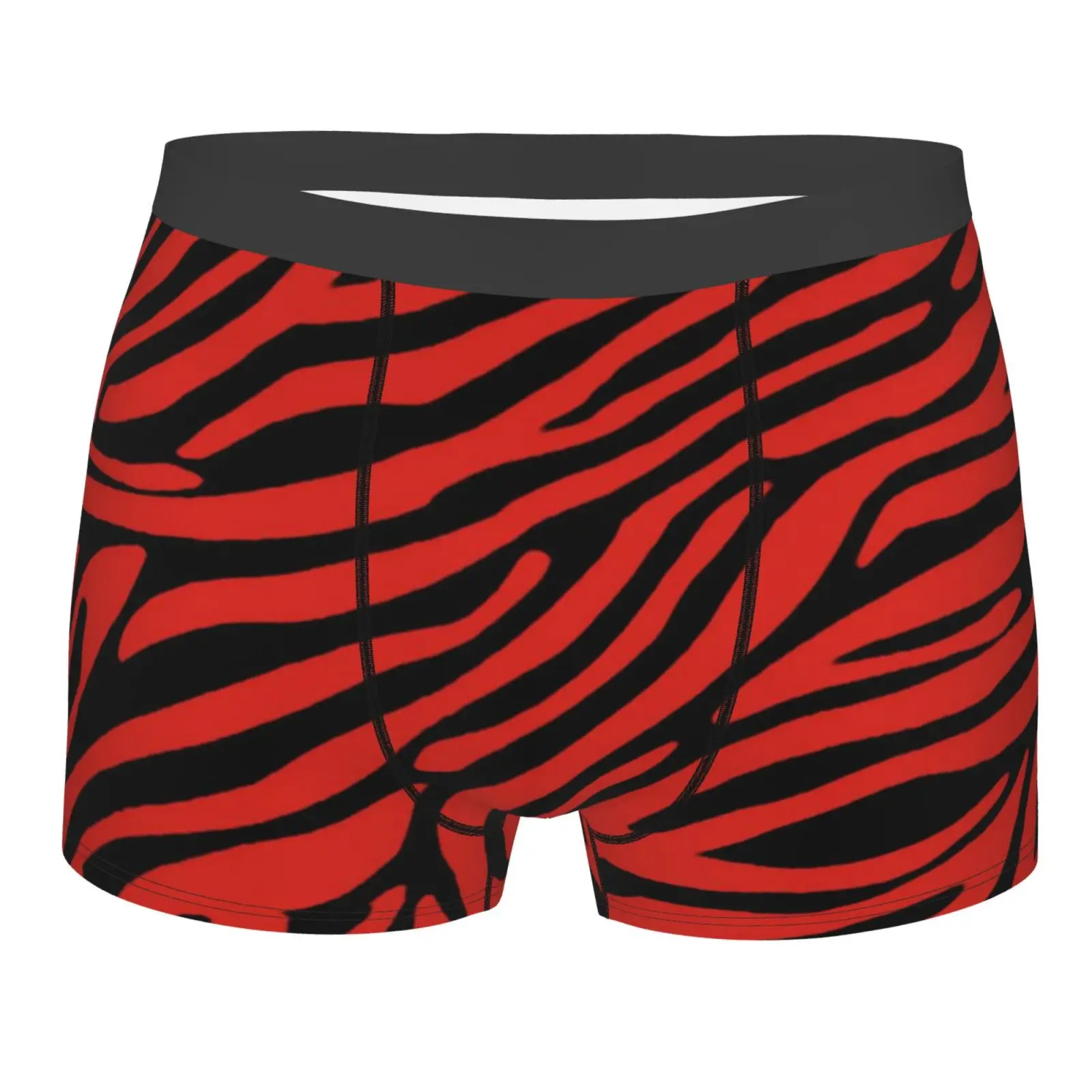 

Мужские трусы-боксеры с принтом красного тигра в полоску, нижнее белье, дышащие шорты-боксеры, дышащие трусы для Homme