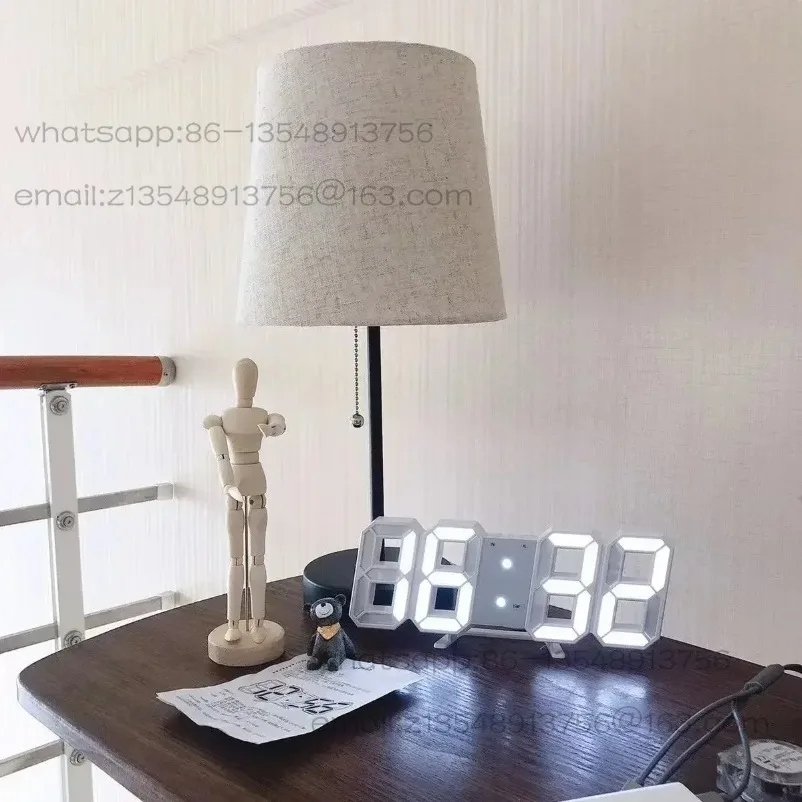 3D LED Digital Clock Wall Decoration Glow Night Mode Decoration for Bedroom Adjustable Electronic Watch Room Decor Aesthetics