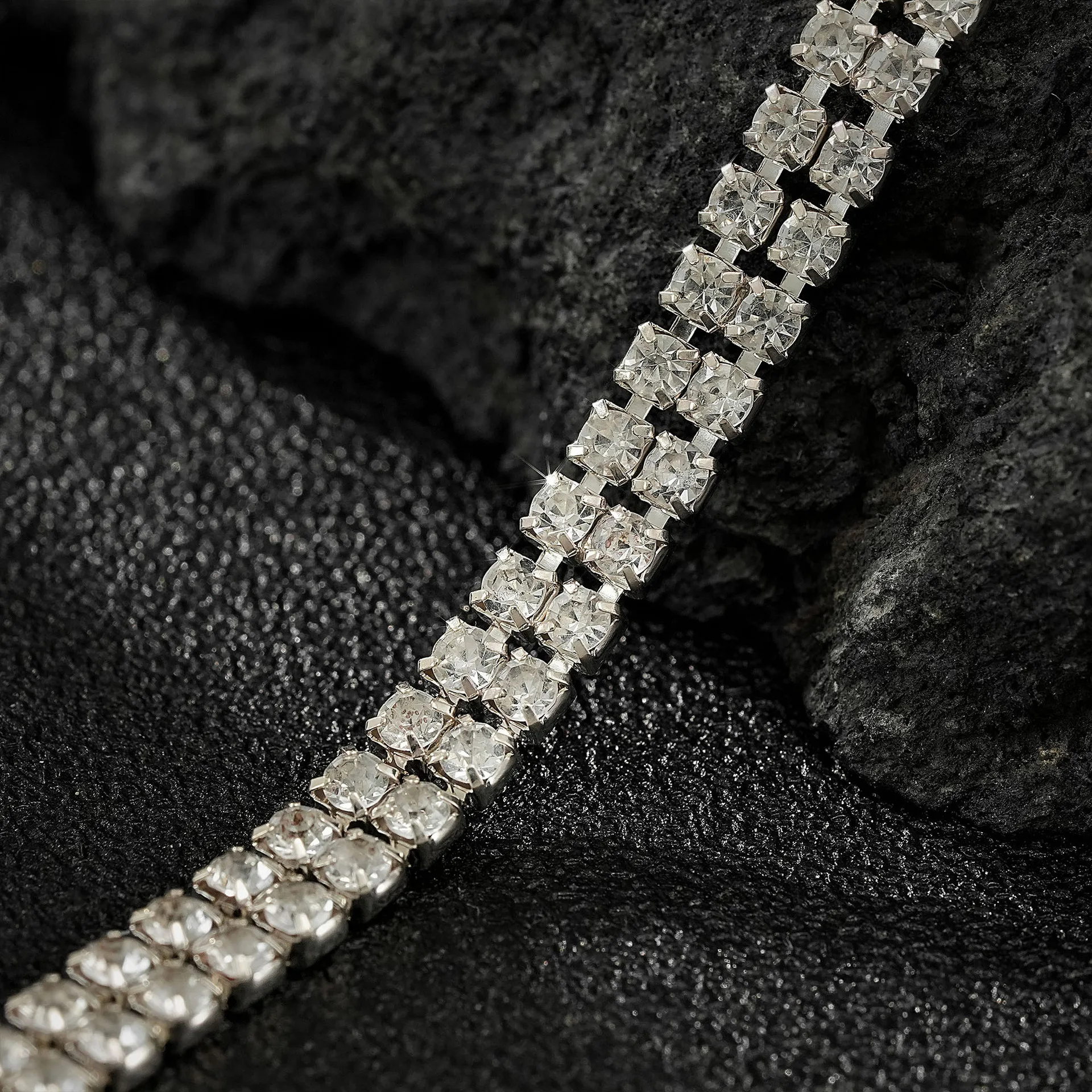 متعدد الطبقات الفاخرة حجر الراين سلسلة قلادة للنساء فتاة الاتجاه الزركون المختنق طوق الرقبة العروس مجوهرات الذكرى حزب هدية #4