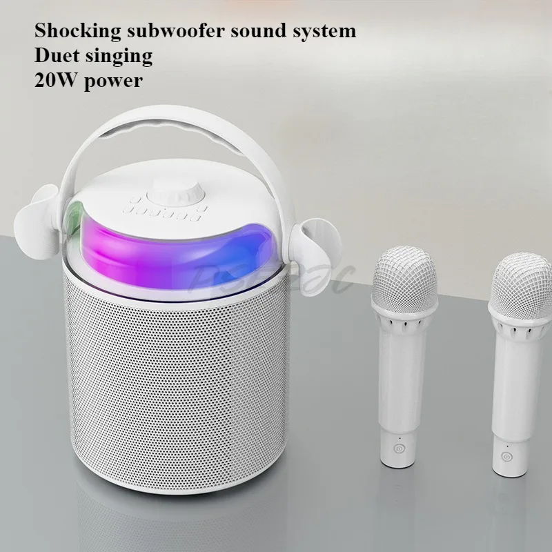 Convenient Two Person Duet Bluetooth Karaoke Microphone Karaoke Microphone Integrated Audio System