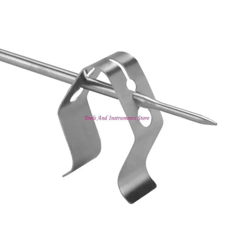 Stainless Steel Thermometer Clips for BBQ Cooking Thermometer Holder 3holes C7AC