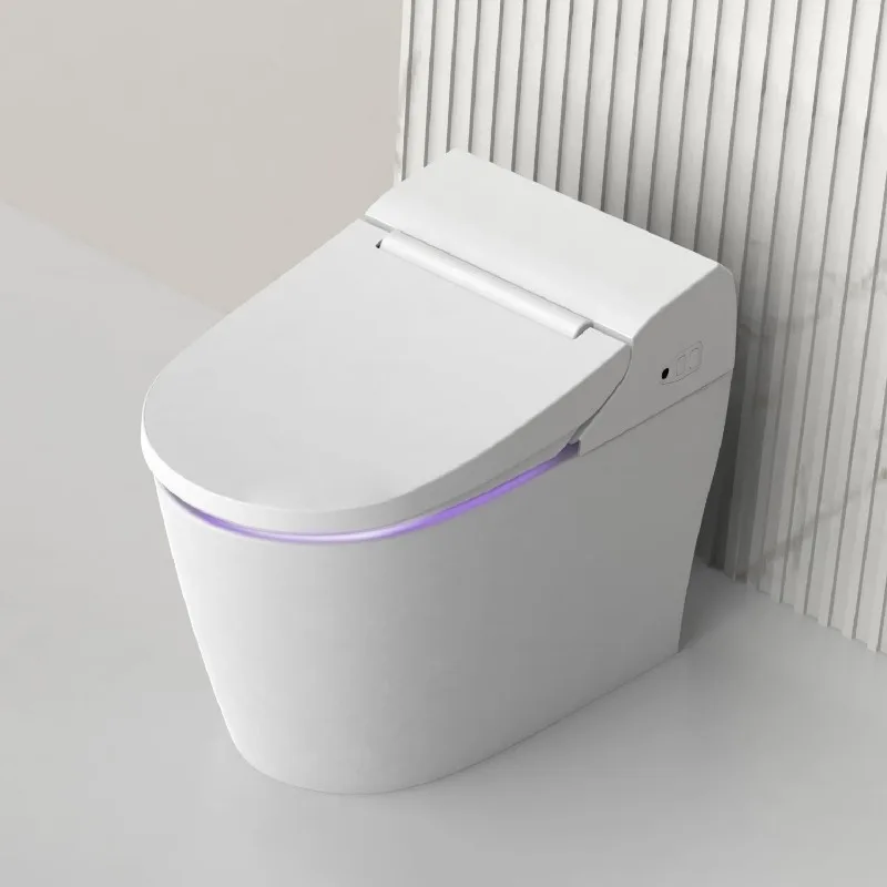 

Smart Bidet Toilet for Bathrooms, Elongated One Piece Toilet,1.12 GPF,Auto Dual Flush,ADA Chair Height,Heated Seat,