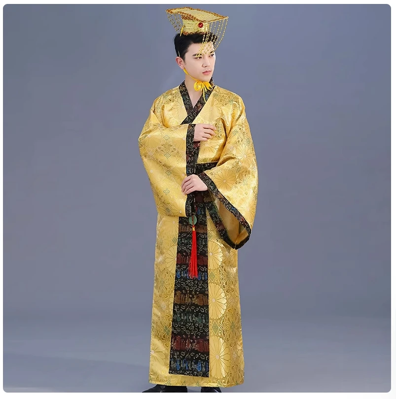 Nuevo disfraz histórico de actuación, disfraz de príncipe adulto, bata de dragón, disfraz de emperador de la Dinastía Han, Hanfu