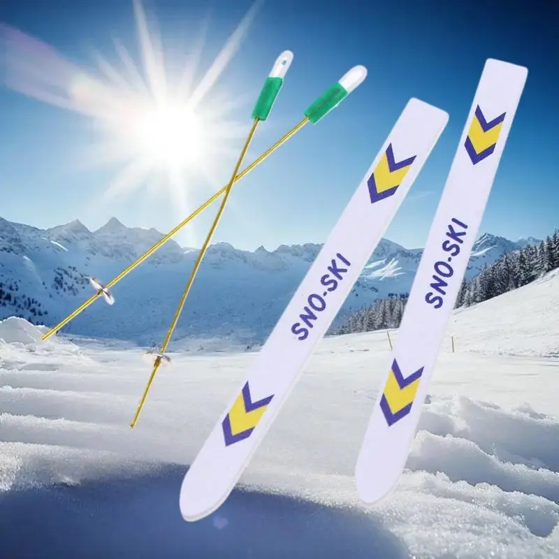 Miniatuur houten skibordset; Poppenhuis kerstscène decor; Kinderspeelspeelgoed; Kerstcadeaus voor poppenhuis