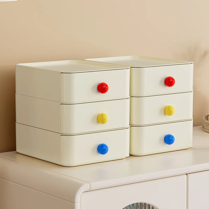 

Modern Style Dopamine Desk Storage Box PP Material Office Desktop Organizer with Sundries Entry Entrance Key Storage Rack
