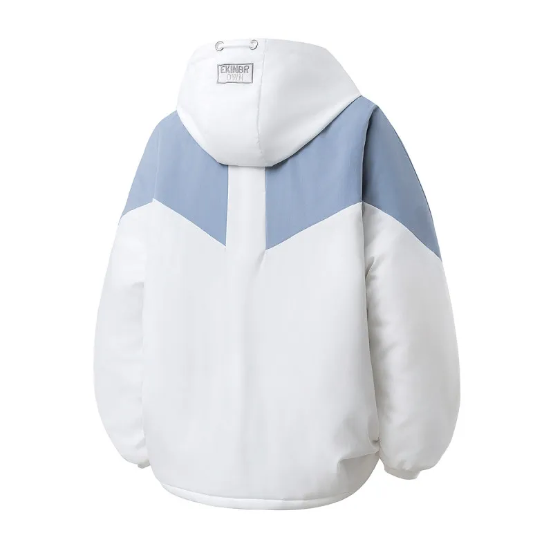 패셔너블 후드 코튼 재킷 남성용 한국 스타일 대학 트렌디 스트리트웨어 따뜻한 다용도 긴 소매 지퍼 클로저