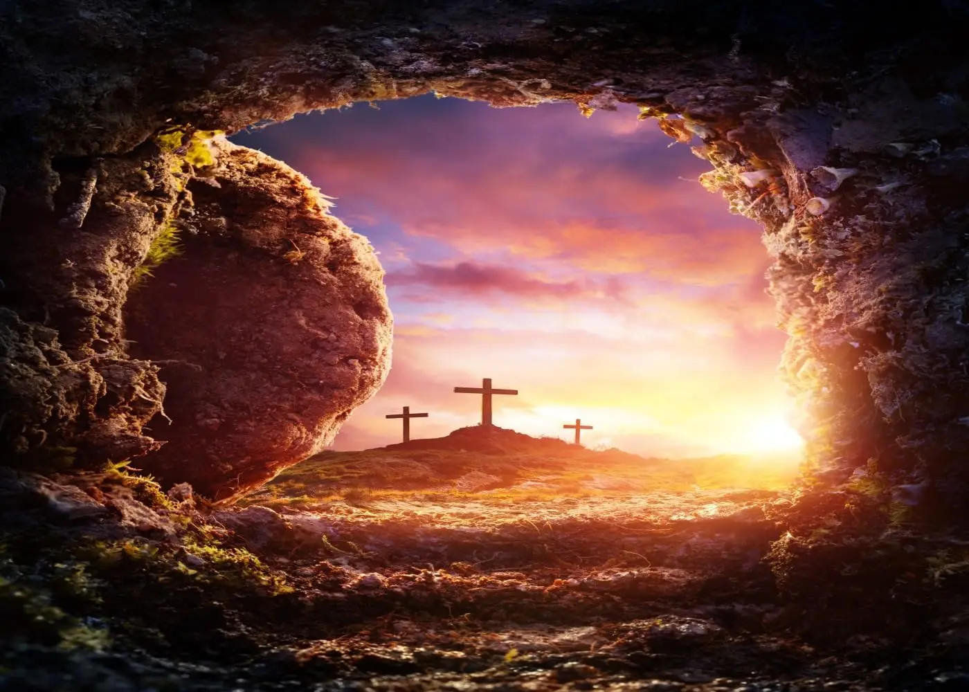 Easter Resurrection of Jesus Christ Backdrop Tomb Crucifixion Salvation Cross Bible Pray photo background photography backdrop