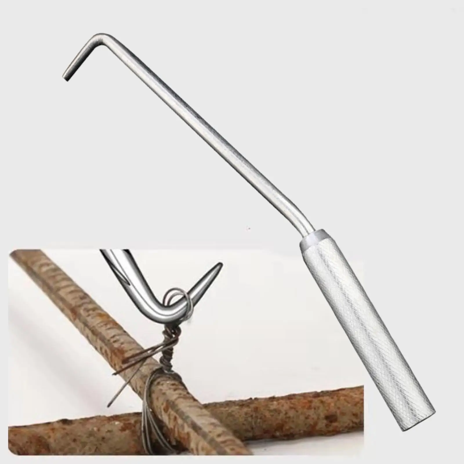 Thread Rebar Wire Twisting Tool with Hook Flexible Rotation Hand Binding Steel Bars Hand Tool Construction Hook